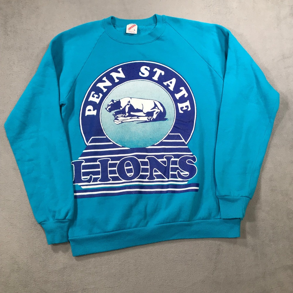 Vintage Penn State Nittany Lions Sweatshirt Mens Large Blue JERZEES 90s USA Made